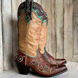 Sterling River Seahorse Cowboy Boots